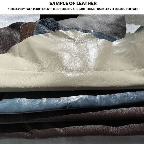 Genuine Leather scraps,  remnants for making crafts, jewelry bags, purses and more -  in various shapes, sizes, and colors