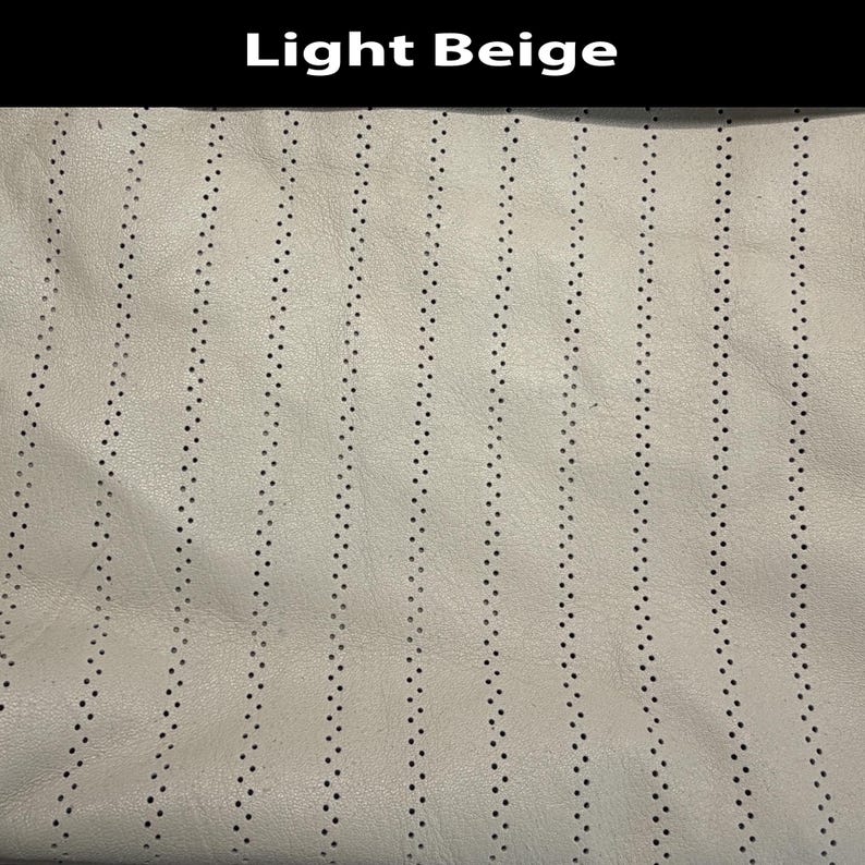 Perforated Lambskin Leather Hide Material Craft Supply Premium Quality Thin Sheet Flexible Soft Texture Genuine Dotted Pattern Jewelry Light Beige