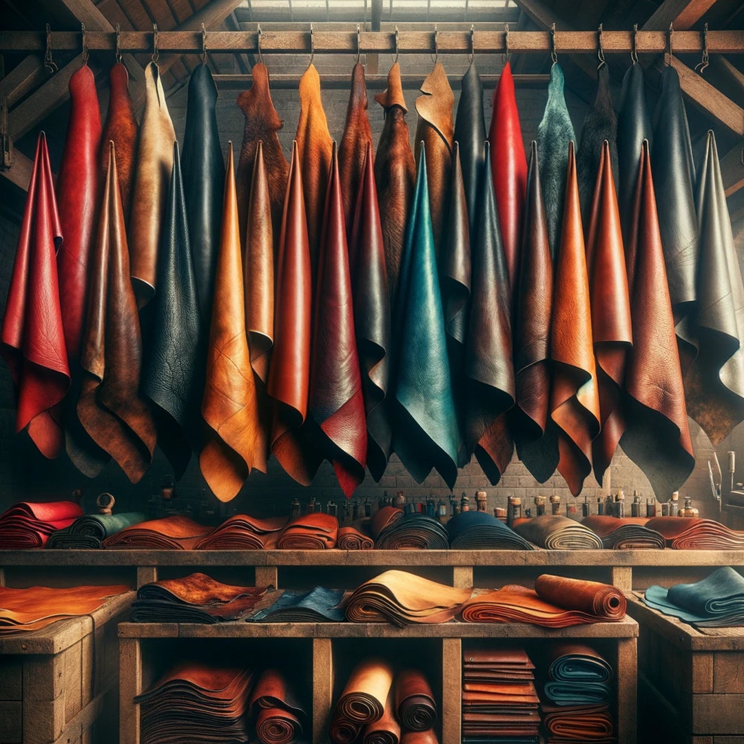 Whole Upholstery Leather Cowhides in Bright Colors 30 to 42 SF 5 X 6