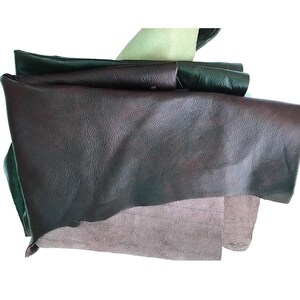 Scrap Leather Pieces Real Leather Craft Supply Bulk Material Natural Hide Genuine Cow Leather Remnant Mixed Color Soft Flexible Bookbinding Bild 6