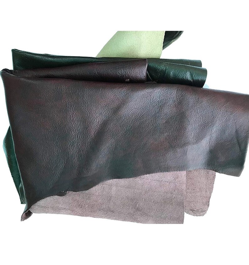 Scrap Leather Pieces Real Leather Craft Supply Bulk Material Natural Hide Genuine Cow Leather Remnant Mixed Color Soft Flexible Bookbinding Bild 6
