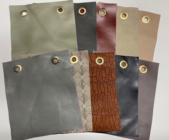 Upholstery Leather Swatch Card Material Craft Supplies Leather Pieces Genuine Hide Leather Squares Soft Flexible Thin Sheet Leather Crafts