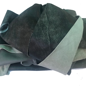 Gray Leather Cowhide Scrap Leather - 2 lbs. 2-10 pieces per bag, various sizes and colors