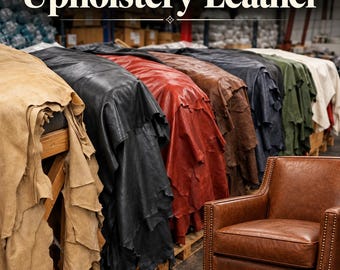 Top Grain Brown Upholstery Leather Hide | Genuine Leather for Furniture Restoration, DIY Chair Seats, Headboards, and Sofa Repair