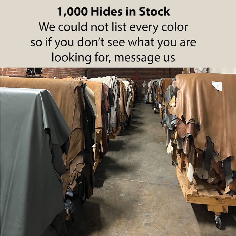 Half Cow Hide Upholstery Leather Hides Full grain and top grain leather Size: 2' x 4' or larger various colors image 2