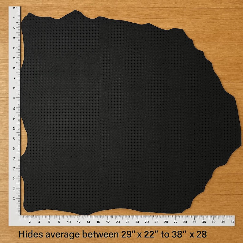 Soft Flexible Leather Material Perforated Lambskin Hide Premium Craft Supply Genuine Leather Sheet Dotted Pattern Design Thin Material Construction Perfect Jewelry Making Projects Handbag Creation Component Bookbinding Material Resource
