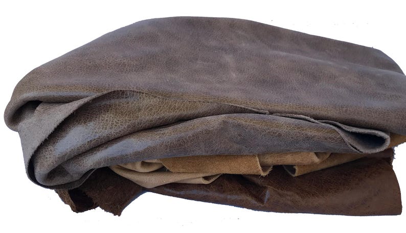 2 lbs. Brown Leather Scrap Genuine Cowhide Remnant Bundle Craft Material Supply Kit Diy Project Leather Piece Medium Thickness Hide Fragment image 7
