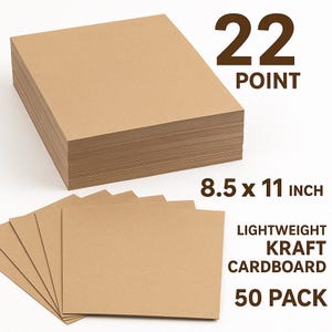 Chipboard Sheets 8.5 x 11 – 22pt Kraft/Gray – Recycled Acid-Free Cardboard for Crafting, Backing, Die Cutting – Pack of 25 or 50