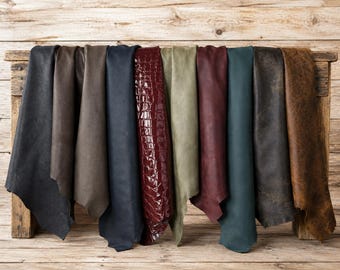 Full Grain Upholstery Leather Hide, 36–40 Sq Ft Whole Leather Hide, Furniture Leather, Bag Making Leather, Brown Gray Teal Burgundy Leather
