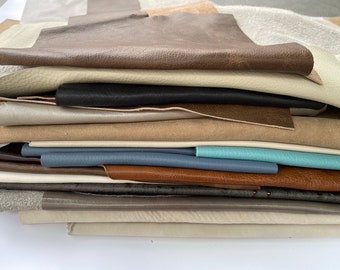 Leather Scraps for crafting -Leather remnant pieces, Top and full grain leather  Available in 1, 2, 3 & 5 lbs.