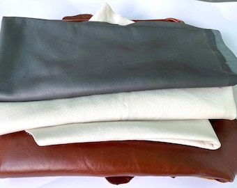 Genuine Leather Scraps Craft Supply Kit Premium Cowhide Remnant Bag Mixed Hide Material Bulk Leather Two Pound Assorted Bundle Upholstery