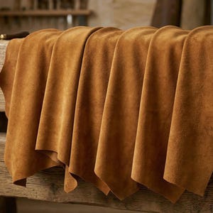 Suede Cow Hide Natural Leather Furniture Making Craft Supply Thick Suede Brown Leather Upholstery Material Soft Cowhide Piece Large Animal