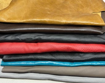 Leather Craft Material Earth Tone Leather Scraps Furniture Upholstery Leather Pieces Genuine Leather Supply Artisan Craft Project Small