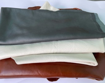 Large Leather Scraps - Genuine leather Remnants - Large Pieces for crafts - 2 pounds - 2-4 pieces per pack