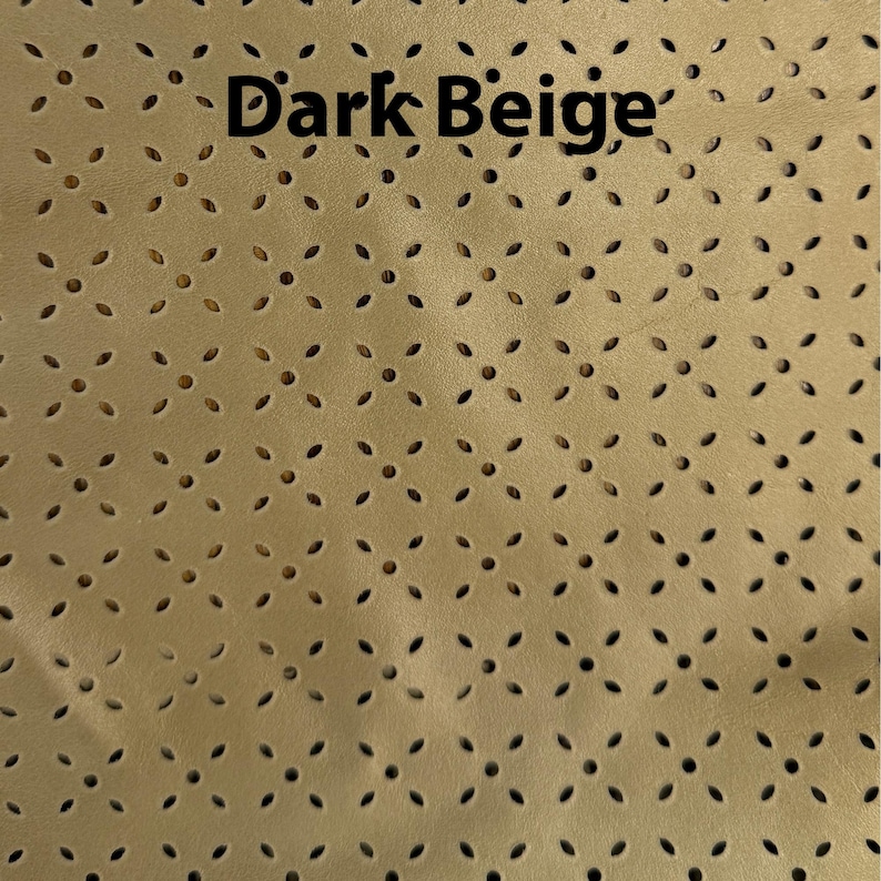 Perforated Lambskin Leather Hide Material Craft Supply Premium Quality Thin Sheet Flexible Soft Texture Genuine Dotted Pattern Jewelry Dark Beige