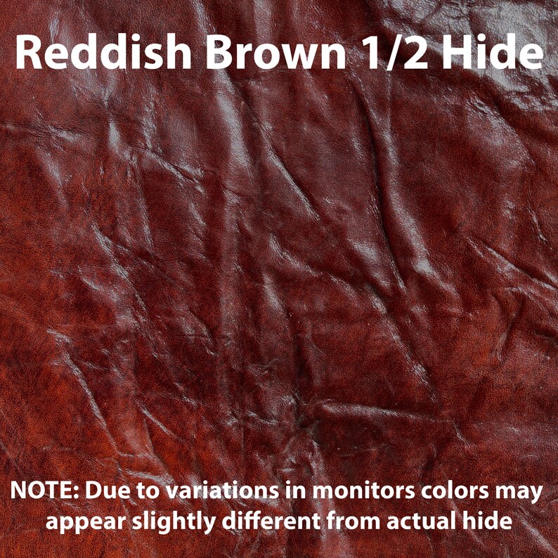 Half Cow Hide Upholstery Leather Hides Full grain and top grain leather Size: 2' x 4' or larger various colors image 7