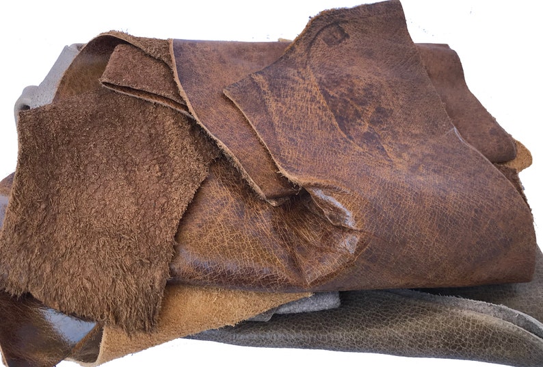 2 Lbs. Brown Leather Cowhide Scrap Leather Remnants 210 Etsy