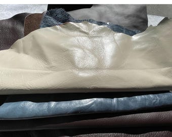 Upholstery Leather Scrap Piece Genuine Leather Craft Supply Small Leather Patch Work Mixed Color Leather Remnant Material Bundle Craft
