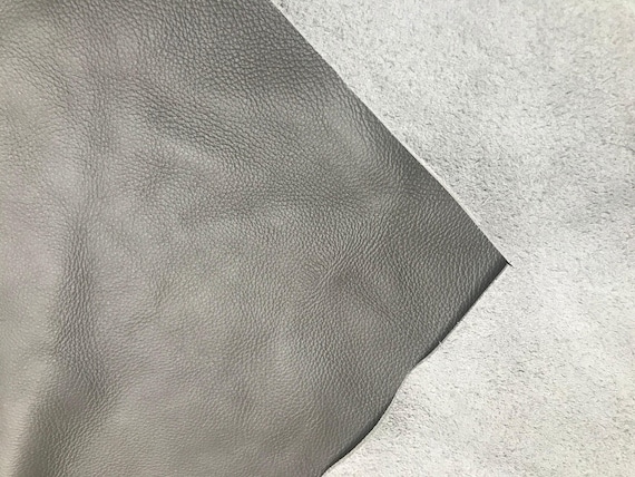 Gray Leather Scrap Material Craft Supply Genuine Cowhide Upholstery Remnant Leather Piece Furniture Making Wallet Accessory Jewelry Design