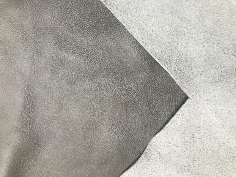 Leather Working Material Gray Cowhide Scraps Genuine Leather Remnants Various Shades Collection Upholstery Quality Pieces Two Pounds Bundle Multiple Sizes Assortment Furniture Grade Material Craft Supply Package Wallet Making Jewelry Design