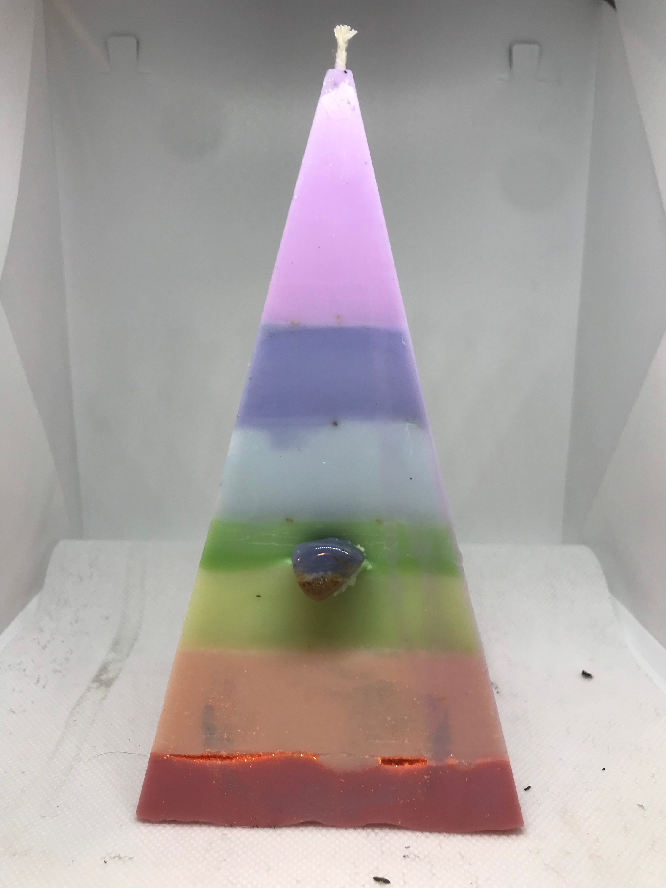 24oz Pyramid hidden crystal candles / chakra candles / Etsy