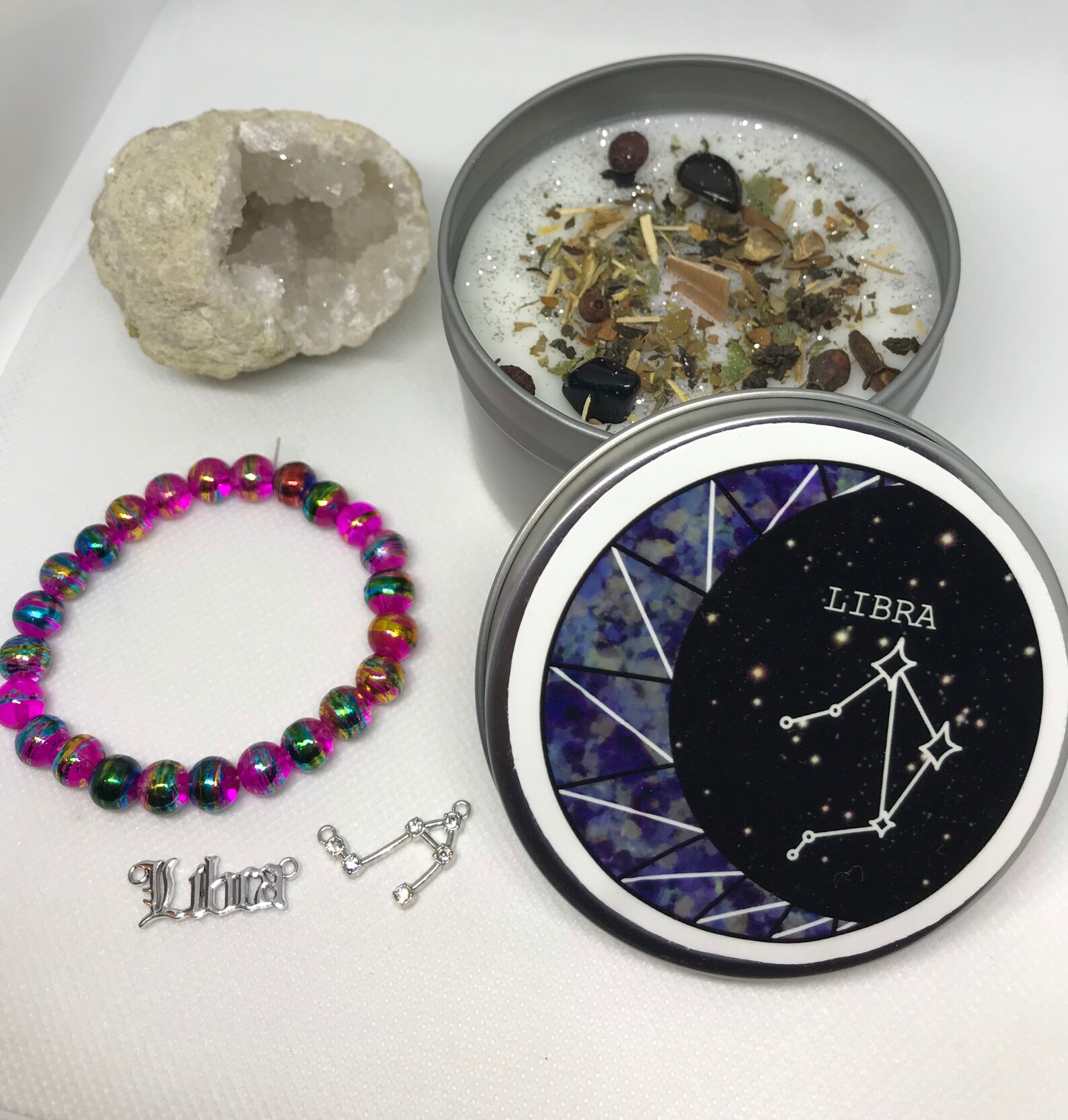 8oz zodiac candles infused with crystals and herbs / crystal Etsy