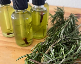 Castor Oil Hair Growth Oil/ Rosemary Clove hair growth oil/ oils/ rosemary clove/olive oil/ hair care serum/ hair care routine/ gifts