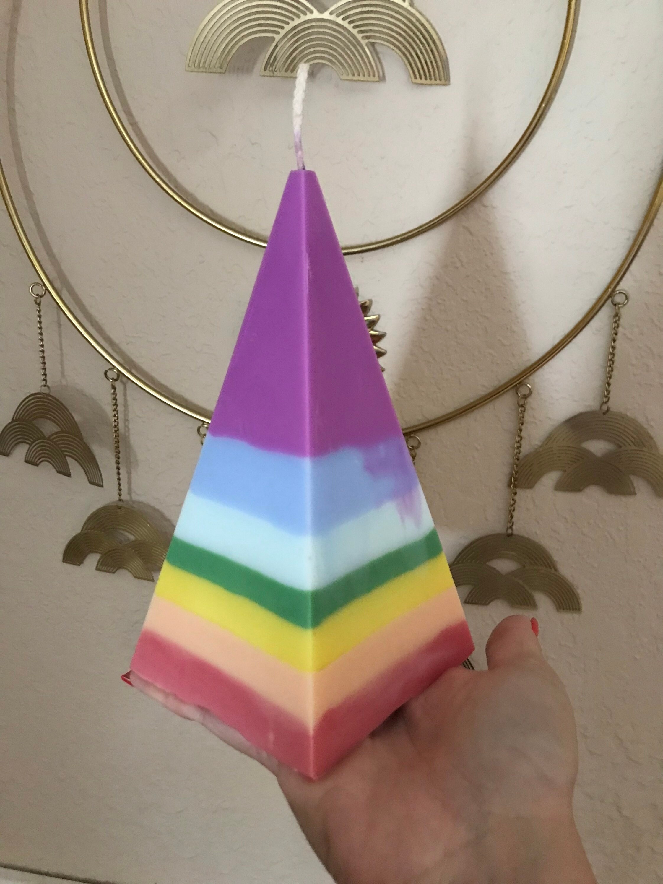 24oz Pyramid hidden crystal candles / chakra candles / Etsy