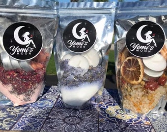 One Ritual bath soak with tea lights/bath soak/ Healing bath soak/ Bath salts/bath time /relaxation