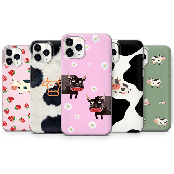 Cow Phone Case, Farm Cute Cover for iPhone 15 Pro Max, 14, 13, SE 2020, Xr, 12, Xs, 11, Samsung S23, A33, S20, S10, S22, Huawei P30, Pixel