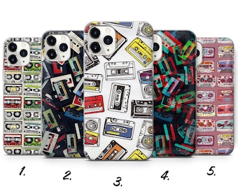 Retro Cassette Mixtape Phone Case, 80s 90s Pattern