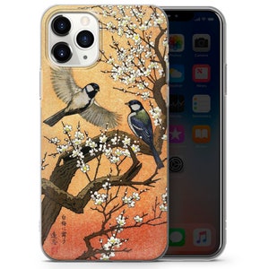 Capa de celular com pássaro de arte japonesa, pardais orientais, arte clássica imagem 3