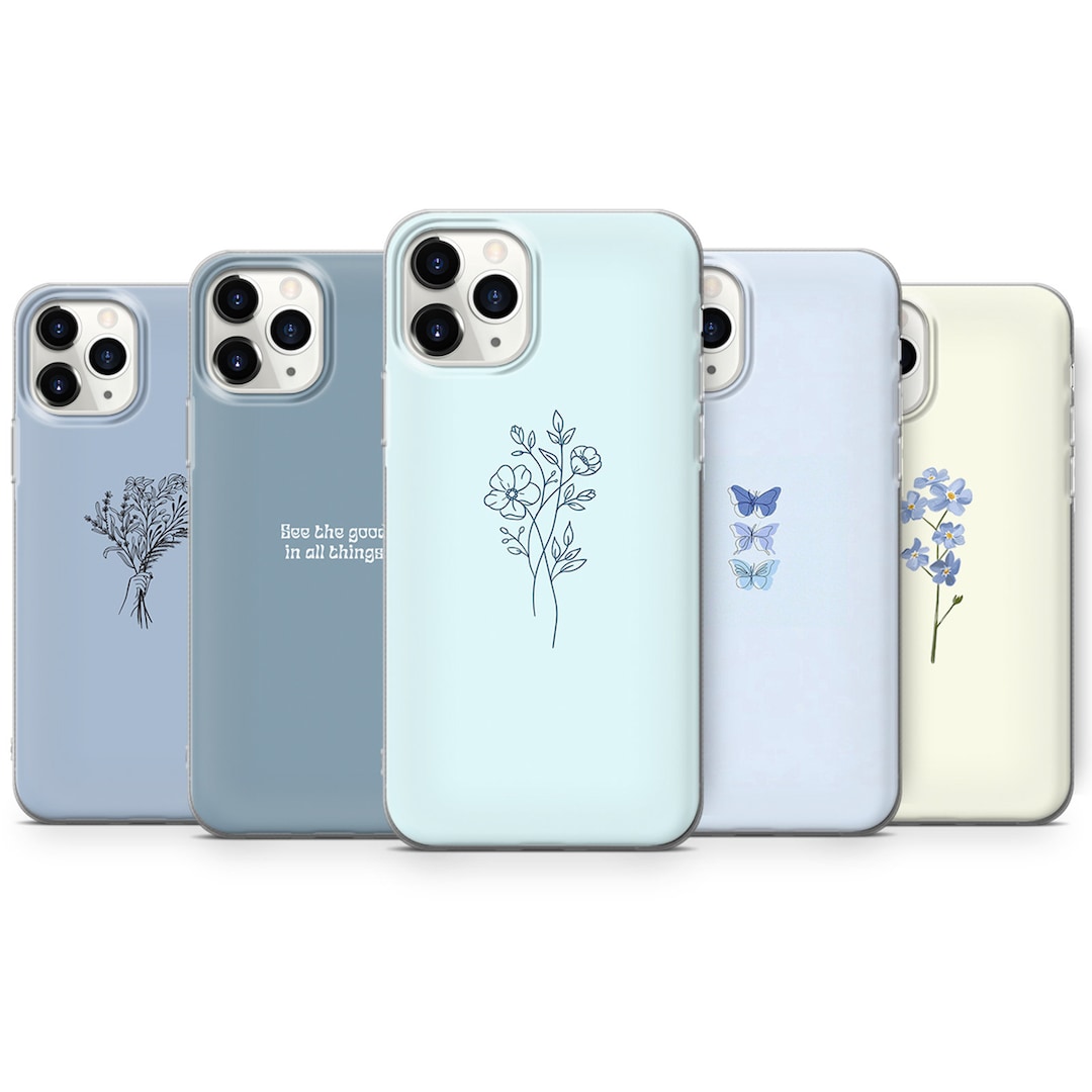 Mint Blue Phone Case, Cute Minimalist Cover for iPhone 15 Pro Max