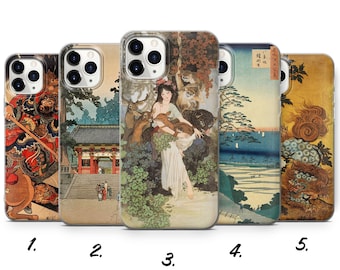 Capa de celular japonesa com design estético para iPhone 15 Pro Max, 14, 13, SE 2020, Xr, 12, Xs, 11, Samsung S23, A33, S20, S10, S22, Huawei P30
