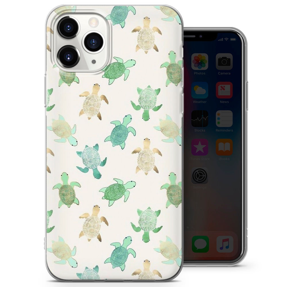 Sea Turtle Phone Case Marine Life Cover for iPhone 12 11 Etsy