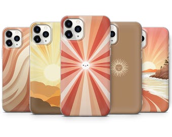 Sun Positive iPhone & Samsung Case, Minimalist Line Art Cover