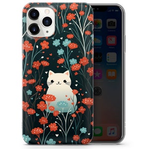 Schwarze Katze Handyhülle, Süße Katzenhülle für iPhone 15 Pro Max, 14, 13, SE, Xr, 12, Xs, 11, Samsung S23, A33, S20, S10, S22, Huawei P30, Pixel 8 1