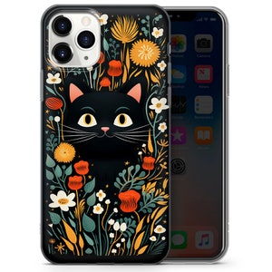 Schwarze Katze Handyhülle, Süße Katzenhülle für iPhone 15 Pro Max, 14, 13, SE, Xr, 12, Xs, 11, Samsung S23, A33, S20, S10, S22, Huawei P30, Pixel 8 Bild 5