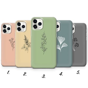 Pastell Blumen Handyhülle Minimalist Mobile für iPhone 15 Pro Max, 14, 13, SE, Xr, 12, Xs, 11, Samsung S23, A33, S20, S10, S22, Huawei P30