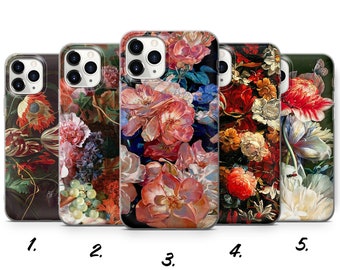 Iconic Flower Art Phone Case Classic for iPhone 15 Pro Max, 14, 13, SE 2020, Xr, 12, Xs, 11, Samsung S23, A33, S20, S10, S22, Huawei P30