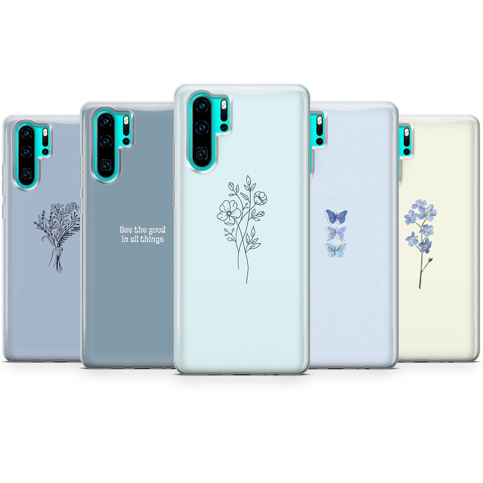 Mint Blue Phone Case, Cute Minimalist Cover for iPhone 15 Pro Max