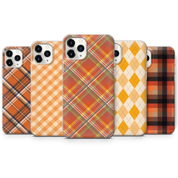 Autumn Plaid Phone Case, Tartan Pattern, Soft Gel Cover