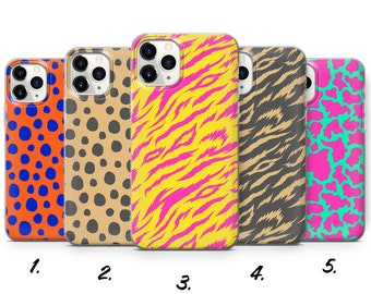 iPhone-hoesje met dierenprint, zachte TPU-gel, luipaardzebra cheetah-kunst