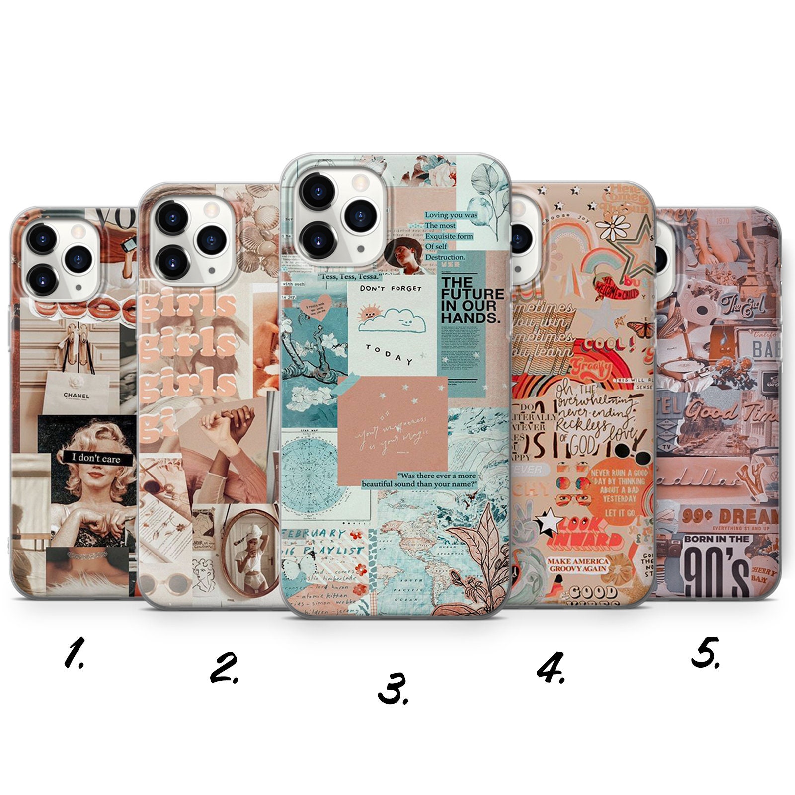 Retro Collage Phone Case Aesthetic Cover Fit For Iphone 13 Etsy Ireland