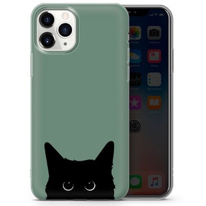 Schwarze Katze Handyhülle, Süße Katzenhülle für iPhone 15 Pro Max, 14, 13, SE, Xr, 12, Xs, 11, Samsung S23, A33, S20, S10, S22, Huawei P30, Pixel 8 2