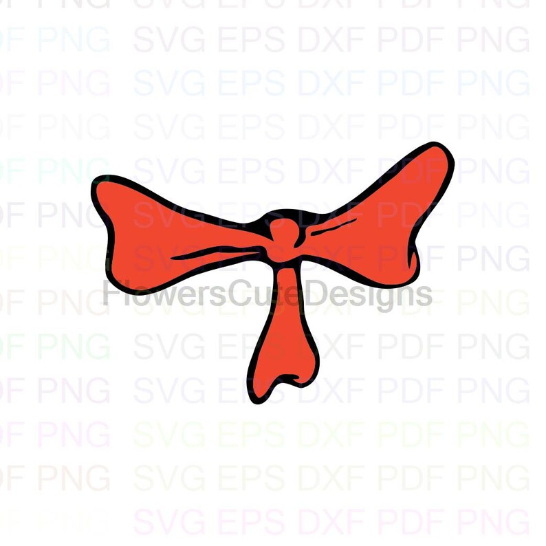 Dr Seuss The Cat In The Hat Cravat Ascot Tie Bow Tie Svg Dxf Etsy