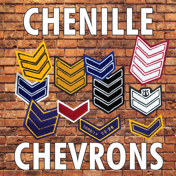 Parche de chenilla con diseño de Chevron y Letterman
