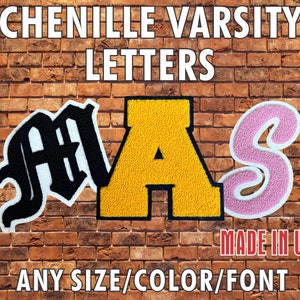Chenille Varsity Letter CUALQUIER TAMAÑO/LETRA
