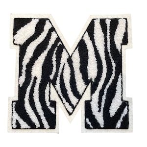 Remendo personalizado com estampa de zebra em letras do time do colégio de Chenille QUALQUER TAMANHO/CARTA