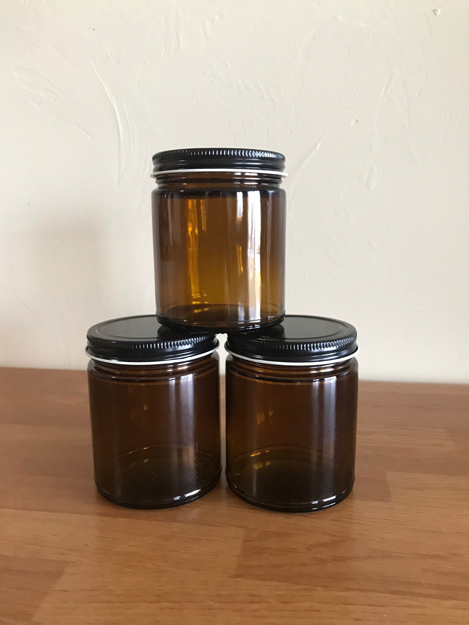 Glass Amber Jar Candle 8 oz Etsy